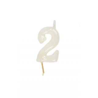 Vela número 2 Branco