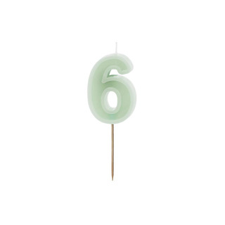 Vela número 6 verde (6cm)